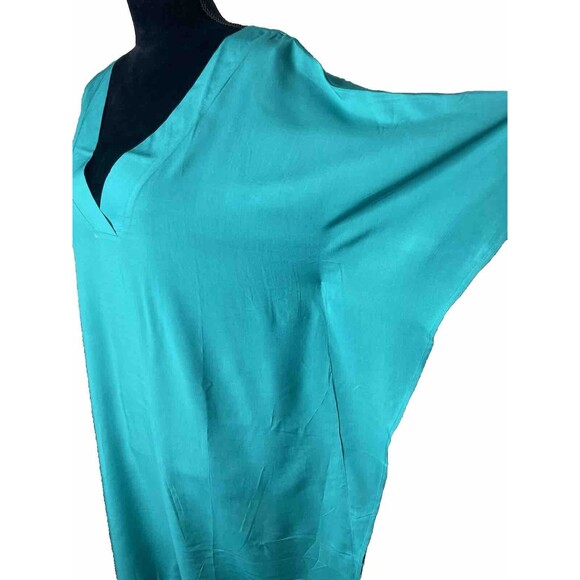Ekouaer Turquoise Swimsuit Coverup Small w/flutter sleeves - Picture 3 of 6
